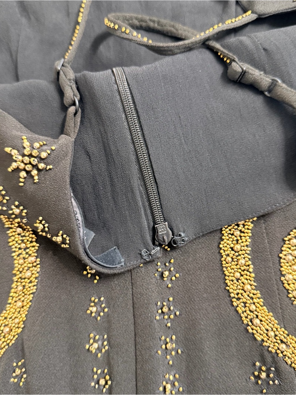Allsaint Black Gold-Embellished Celestial Mini Dress size 2 - Picture 5 of 9